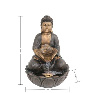 Ornements de <span class=keywords><strong>jardin</strong></span> Statue de <span class=keywords><strong>Bouddha</strong></span> apaisante Fontaine Zen Fontaine de <span class=keywords><strong>Bouddha</strong></span> Cascade à 2 niveaux pour terrasse arrière-cour - Product Image 2