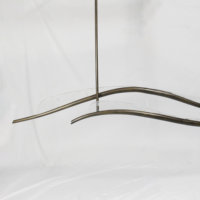 Lustre minimaliste YH en laiton antique et bronze, avec cristaux artistiques, longue suspension LED pour îlot de cuisine, bar, salle à manger, plafond haut