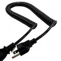 Câble d'alimentation spiralé à ressort 3 broches 18AWG NEMA 5-15P vers IEC320 C13, cordon de remplacement pour ordinateur, PC de bureau, imprimante