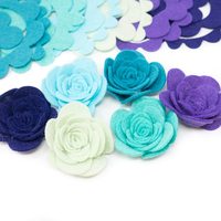 Rose artificielle 3d non nouée pour enfants, grand embellissements artisanaux, formes de feutre en laine, fleur pour projets en bricolage