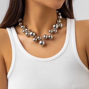 Collane Choker con Perline Dorate Geometriche Stile Hip-Hop per Donna, Gioielli da Festa - Product Image 5