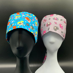 Cuffie chirurgiche in cotone intrecciato con stampa a cartoni animati, berretti da infermiera con fodera in raso per donne e medici - Product Image 4