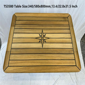 Available in 3 Sizes Sliding <b>Folding</b> Teak Tabletop Star Pattern for Yacht RV Marine Accessories Cross-Border E-Commerce Product - Product Image 4