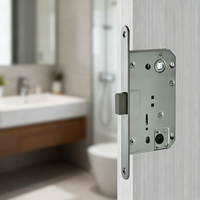 BBDHOME Porte de salle de bain WC moderne 9650 Nickel satiné Corps de serrure magnétique silencieux