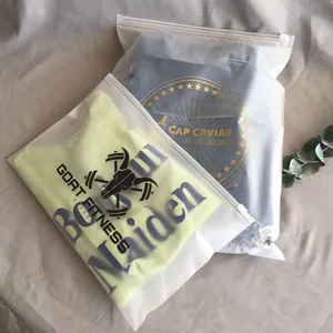 Custom eco friendly Fosco Biodegradável Zip Lock Bag, T Shirt Swimwear Plástico Vestuário Zipper Sacos Ziplock Bag para roupas