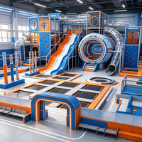 Parc de saut commercial personnalisé, parc de trampolines, parc d'attractions à haute élasticité, aire de jeux intérieure