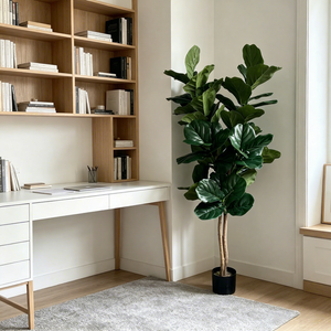 Fiori Decorativi, Ghirlande e Piante Artificiali, <span class=keywords><strong>Albero</strong></span> di <span class=keywords><strong>Ficus</strong></span> Lyrata Artificiale Sempreverde per Decorazioni di Eventi, Matrimoni e Feste - Product Image 4