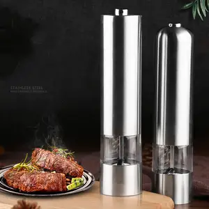 Stainless Steel Electric Automatic Pepper Mills Dry Spice Salt Pepper Grinder Adjustable Coarseness Mill For Kitchen Gadget