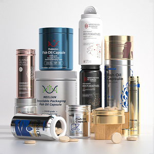 Série pharmaceutique Merrynewon : Emballage vide pour produits de santé, conteneur en aluminium pour capsules, flacon pour vitamines et compléments alimentaires - Product Image 1