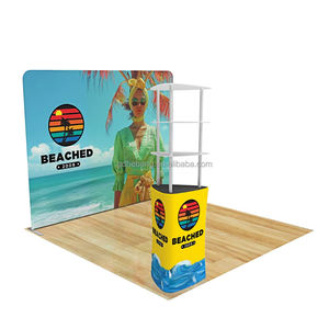Mesa Pop cuadrada de fácil instalación para Feria Comercial con tela de tensión, Mostrador de exhibición personalizado, soportes de pancartas personalizables - Product Image 3