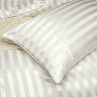 Housse de couette blanche de luxe en satin de soie jacquard rayé King Size Ensemble de literie pour hôtel