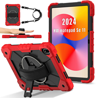 Étui robuste anti-chute pour Huawei MatePad SE 11 2024 avec support rotatif à 360°, dragonne et bandoulière, bicolore, OEM ODM