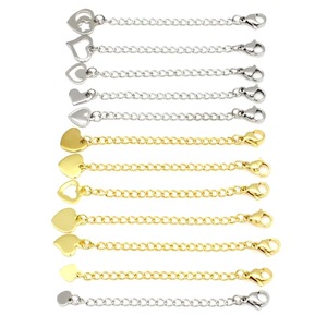 Pendentif en forme de cœur en acier inoxydable pour sacs, accessoires de bijoux, bracelets et colliers DIY, breloques unisexes tendance, couleur or et argent - Product Image 1