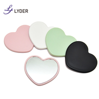 Miroir de poche compact personnalisé en forme de cœur YO-Portable pour le maquillage, miroir compact de voyage, miroir miniature personnalisé avec logo