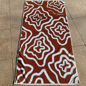 Telo mare in tessuto di spugna di cotone organico al 100% design personalizzato asciugamano <span class=keywords><strong>jacquard</strong></span> doppio lato telo mare in velluto - Product Image 3