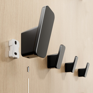 Wall Mounted <b>Hooks</b> Rectangle Minimalist Durable For Entryway Wardrobe Bags <b>Towels</b> 4 Pack - Product Image 1