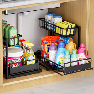 Organizador <span class=keywords><strong>de</strong></span> Gabinete Extraíble <span class=keywords><strong>de</strong></span> 2 Niveles WIREKING, Estante <span class=keywords><strong>de</strong></span> Almacenamiento <span class=keywords><strong>de</strong></span> <span class=keywords><strong>Cocina</strong></span> con Organizador <span class=keywords><strong>de</strong></span> Fregadero - Product Image 2