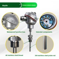 Ketile K-type Thermocouple PT100 Stainless Steel Integrated Temperature Sensor High Temperature Probe