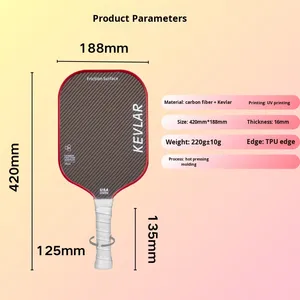 Racchetta da Padel Personalizzata con Kevlar Integrato di 5a Generazione, Motivo in Fibra di Carbonio, Set Professionale per Competizioni Sportive, 220g - Product Image 1