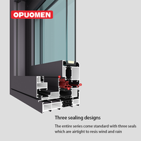 OPUOMEN Inicio insonorizado Durable hacia afuera Columpio Moderno Personalizado Aluminio Vidrio Ventanas abatibles