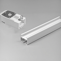Kit de rail motorisé intelligent pour rideaux longs en alliage d'aluminium avec système de raccordement automatique et télécommande via application pour fenêtres de salon