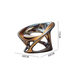 Sillón <span class=keywords><strong>de</strong></span> Diseño Nórdico Creativo para Sala <span class=keywords><strong>de</strong></span> Estar, Balcón, Sofá Individual Moderno, Silla <span class=keywords><strong>de</strong></span> Reuniones, Muebles para el Hogar con Diseño Calado y Brillante - Product Image 4