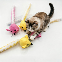 Jouet pour chat en peluche avec longue queue, jouet interactif à mâcher, jouet réaliste pour chatons et chats d'intérieur