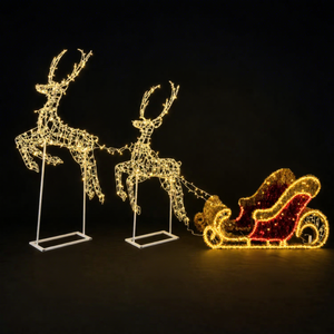Custom Christmas Horse Carriage Santa Reindeer Motif <b>Light</b> For Commercial Outdoor Decoration - Product Image 1