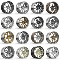 Velg Tempa 2-Piece Khusus Berlapis Emas dengan Bibir Poles, Terbuat dari Paduan Aluminium 6061-T6 Berkekuatan Tinggi untuk BMW Benz
