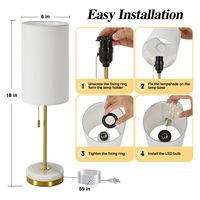 Lampe de table en métal au design moderne, lumière latérale décorative verticale pour salon, bureau, LED écologique, interrupteur à bouton-poussoir