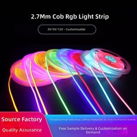 Bande lumineuse LED COB ultra-fine de 2,7 mm, 3,7 V, 5 V, 12 V, alimentée par USB, CRI90, 480 LED, ruban flexible, éclairage d'ambiance pour voiture et maison, OEM