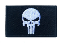 Badges de poitrine Punisher entièrement brodés et patchs de moral avec support de boucle de crochet pour vêtements tactiques chapeaux et sacs