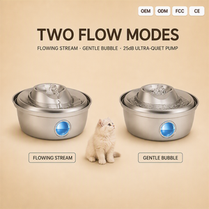 Fontaine à eau automatique pour animaux de compagnie en acier inoxydable 2L, design ovale moderne avec filtre à charbon actif pour chats, utilisation en intérieur - Product Image 3