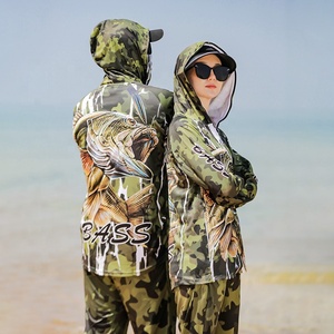 Personnalisé UPF 50 + polyester Camo Print dry-fit chemises de pêche à capuche à manches longues <span class=keywords><strong>t</strong></span>-<span class=keywords><strong>shirt</strong></span> de pêche <span class=keywords><strong>Anti</strong></span> <span class=keywords><strong>UV</strong></span> costume de pêche en plein air - Product Image 4