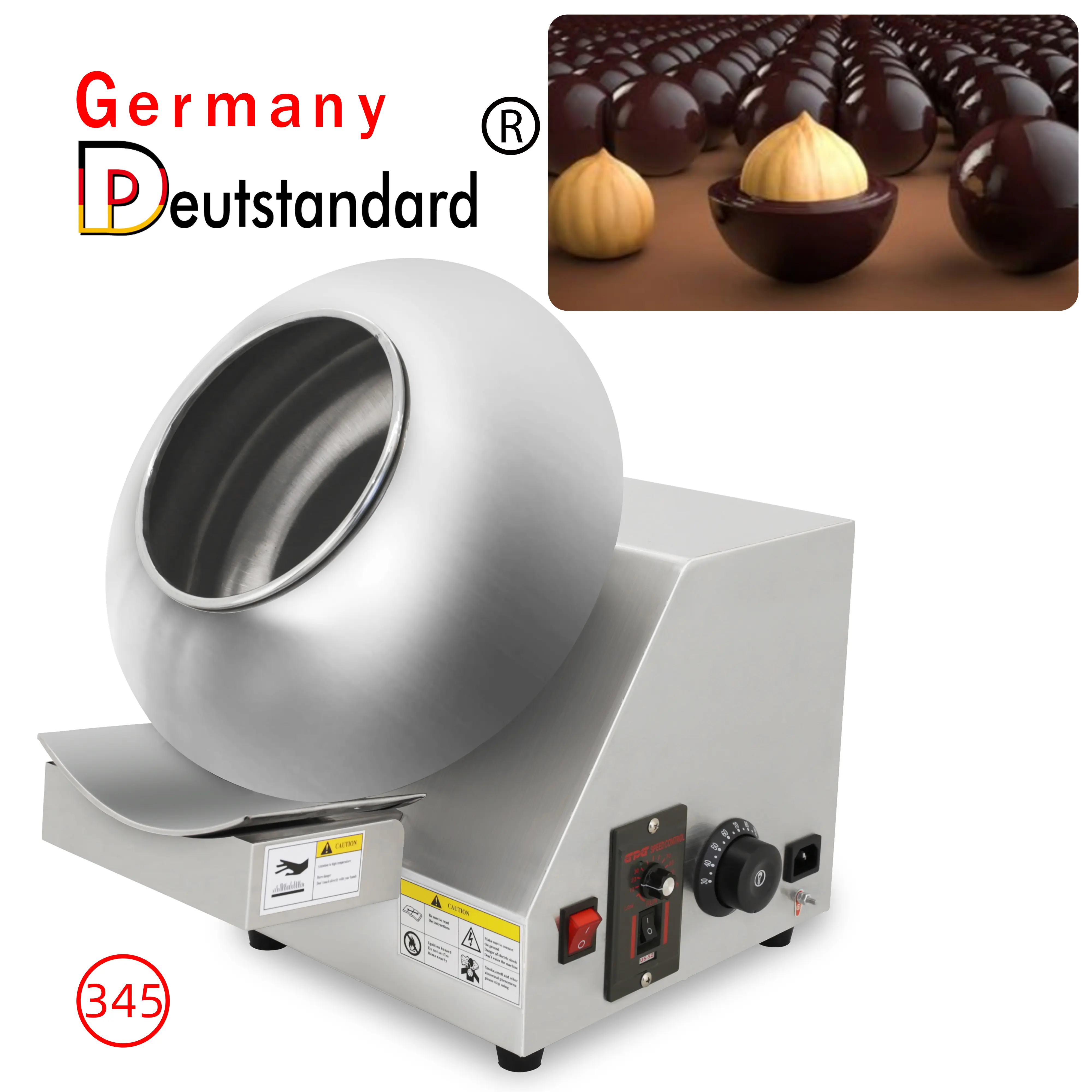 Duitsland Deutstandard NP-345 Commerciële Chocolade Coating Machine Chocolade Maken Machine Leveranciers Voor Noten Pinda Amandel