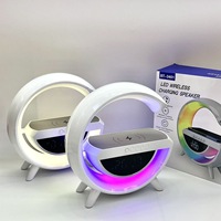 Lampu Meja Nakas RGB Wireless Charger dengan Kontrol APP untuk Speaker Musik Pintar untuk Kamar Tidur