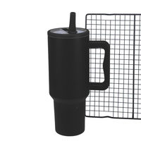 Tasses de voyage isothermes à double paroi en acier inoxydable, gobelets blancs pour sublimation, bouteilles d'eau de 40 oz avec poignée et paille sans BPA
