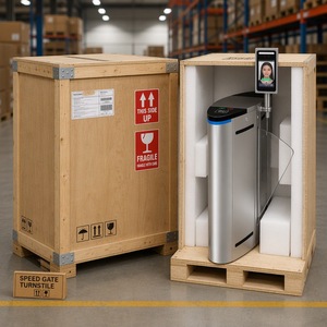 <span class=keywords><strong>Tourniquet</strong></span> rapide en acier inoxydable à coins arrondis avec reconnaissance faciale et barrière pivotante en verre - Product Image 6