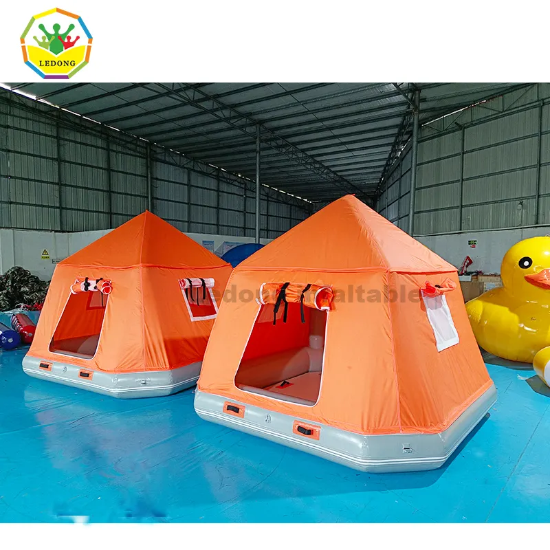 Factory Outdoor Lake Inflatable Shoal Floating Tent Camping Inflatable Raft Water Shoal Pool Tent For Sale
