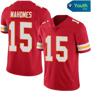 Jerseys de fútbol de Kansas City para jóvenes 15 Patrick Mahomes 87 Travis Kelce 10 Pacheco Stitched Limited Jersey para NIÑOS Rojo - Product Image 2
