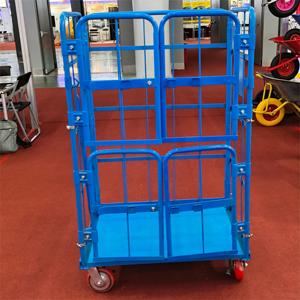 Contenitore per portabiancheria pieghevole in acciaio con rete metallica Mobile a caricamento pesante - Product Image 2