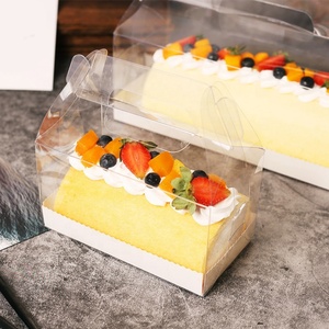Wholesale Luxury Wedding Birthday Party Portable Handle <b>Transparent</b> PET swiss Single Cupcake Roll <b>Box</b> - Product Image 2