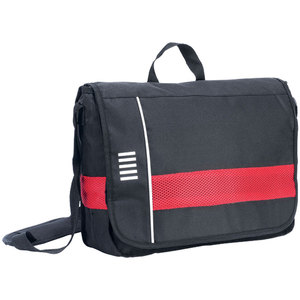 Borsa a Tracolla da Donna Nera e Rossa 120x380x300 con Design a Pannelli in Rete - Product Image 1
