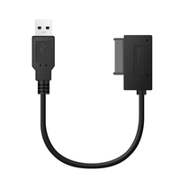Cavo USB 2.0 a SATA 6+7 Pin (13 Pin) Slimline per Notebook, Disco Rigido Esterno HDD, Caddy per DVD Notebook