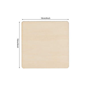 Pannelli di Legno Grezzo Quadrati 4x4 Pollici in Pino per Progetti Artistici Fai-da-Te, Ideali per Dipingere e Disegnare - Product Image 4