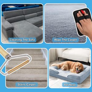 Kit de lujo 3 en 1 para quitar pelo de mascotas - Escoba reutilizable para alfombras con mango largo ajustable - Product Image 5