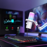 Microphone à condensateur professionnel CMTECK XM560T filaire USB Type-C RGB, cardioïde, anti-bruit, haute fidélité, pour ordinateur portable et gaming