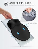 Support de poignet en gel noir, tapis de souris ergonomique, base en silicone antidérapante, surface lisse et durable, tapis de bureau pour ordinateur de bureau