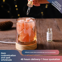 Diffuseur en verre avec pierres, huiles essentielles, aromathérapie sans flamme, ensemble de pierres de cristal, décoration d'intérieur, coffret cadeau