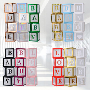 HAOBO Pink White Cardboard Party Decoration Love Baby Shower Transparent Balloon Box